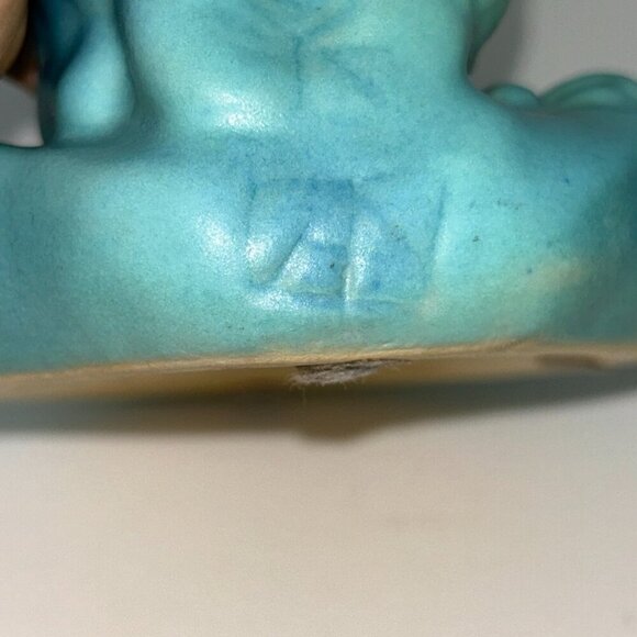 Vintage Van Briggle Pottery Corn Maiden Native American Maize Turquoise Blue 7" - Picture 7 of 15